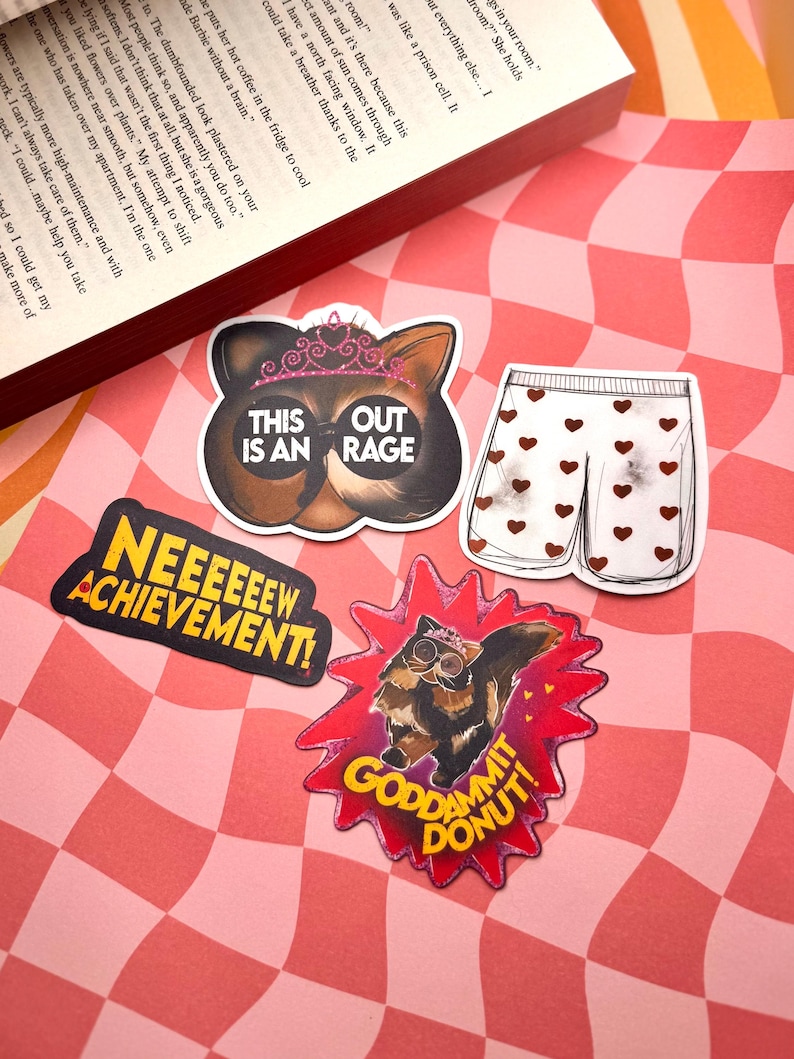 Dungeon Crawler Carl Sticker Pack- Princess Donut Book Stickers, LitRPG Sticker, New Achievement Bookish Kindle Sticker afbeelding 1