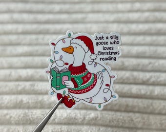 Christmas Goose Bookish Era Sticker- Cozy Vibes Book sticker, Romance Bookish Sticker, Holiday Book Merch, Cozy Winter Romance Book Gift