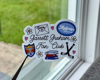Garrett Graham Fan Club Sticker- Briar U Bookish Sticker, hockey romance Book Stickers, Bookish Kindle Sticker