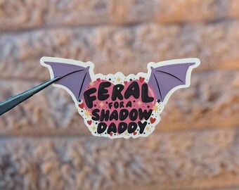 Feral for a Shadow Daddy Sticker- Fantasy Bookish Sticker, Romantasy Book Stickers, Cute Bookish Kindle Sticker, acotar Sticker
