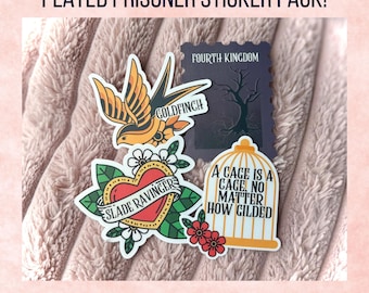 Plated Prisoner Bookish Sticker Pack- Auren and Ravinger Bookish Sticker, Romantasy Book Stickers, Cute Bookish Kindle Sticker