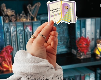 Stepping Into Another Adventure STICKER- Book Portal Bookish Stickers, Girly Bookish Stickers, Cute Bookish Kindle Sticker