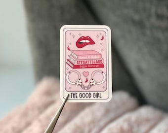 STFUATTDLAGG Good Girl Tarot Sticker- Smut Book sticker, Naughty Bookish Sticker, Spicy Book Merch, Dark Romance Book Gift