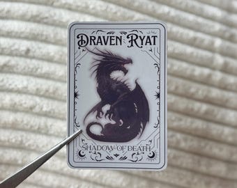 Draven Ryat Sticker- Flame and Thorns Book Stickers, Fantasy Bookish Sticker, Cute Bookish Kindle Sticker, Dragon Sticker