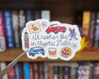 Vampire Diaries Mystic Falls Sticker- Salvatore Brothers Bookish Sticker, Romantasy Book Stickers, Vampire Kindle Sticker