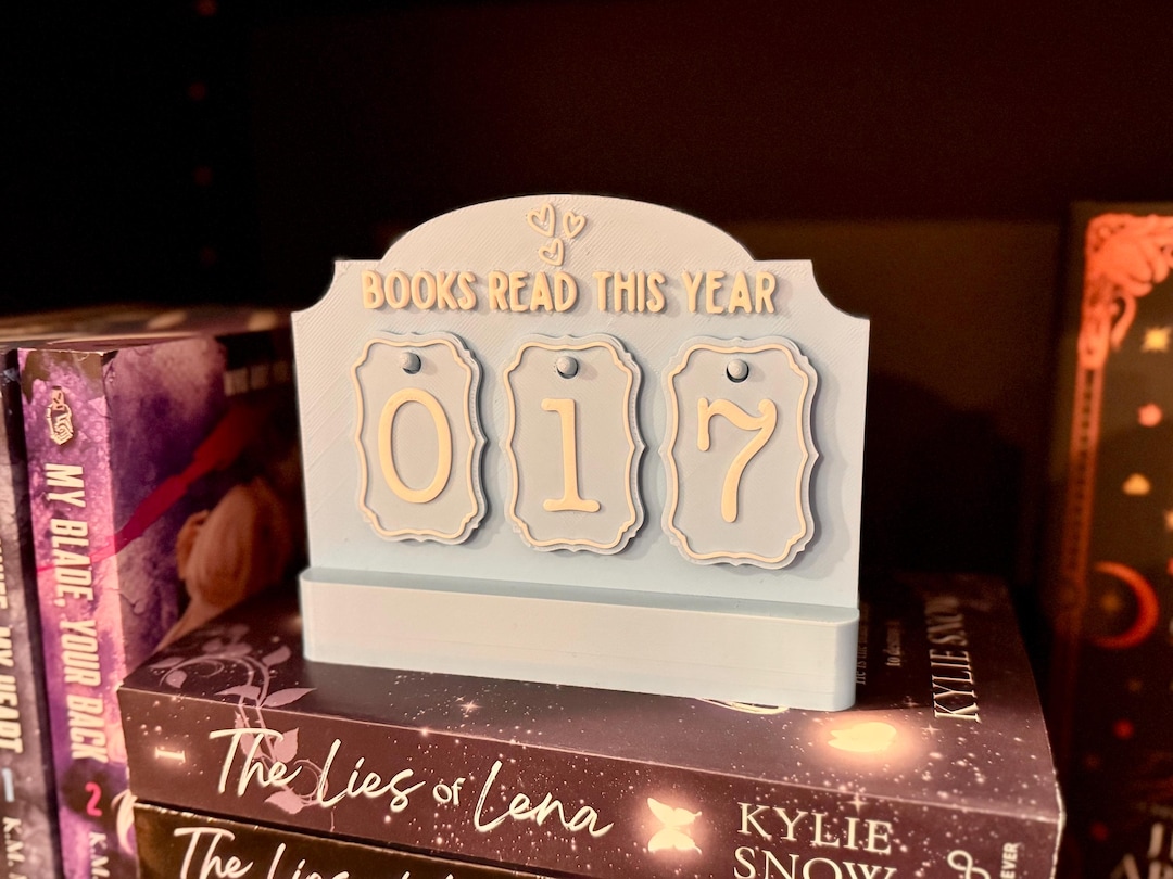 Book Tracker Counter- Reading Counter Bookshelf Decor, 3D Printed Book ...