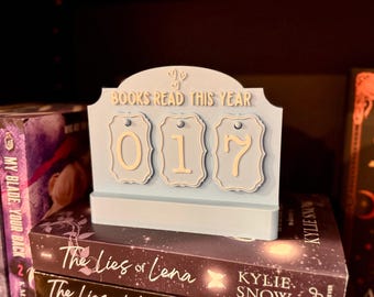 Book Tracker Counter- Reading Counter Bookshelf Decor, 3D printed Book Plaque, Book Lover Gift, Reading Nook Decor, Custom Colors tracker