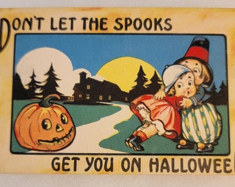 Vintage Halloween postcards, black cat Halloween card, witch Halloween cards, vintage Halloween owl postcards, Halloween kids, jackolantern