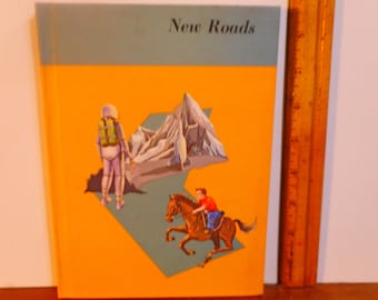 New Roads,  elementary school book, vintage book, old school reader book, school science, school math book