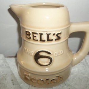 Bell&#39;s Pub Jug, whiskey jug, Bell&#39;s scotch, whiskey jug, old pub jug, old whiskey jug, bar pitcher, vintage pub memorabilia, FREE SHIPPING