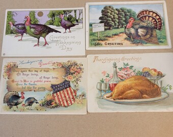 Vintage Thanksgiving postcards, old Thanksgiving postcards, old post card, vintage holiday card, Thanksgiving cards, FREE SHIPPING