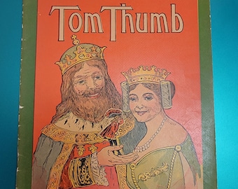Tom Thumb, M A Donohoe book, Mother Goose Rhymes,  children's book, children's reader, antique nursery rhyme book, Free Shipping