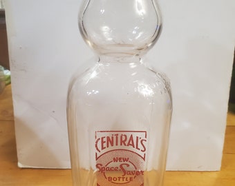 Central's Dairy bottle, Centrals cream top milk bottle, Wilmar Minnesota bottle,  cream top bottle, old milk bottle, old dairy free shipping