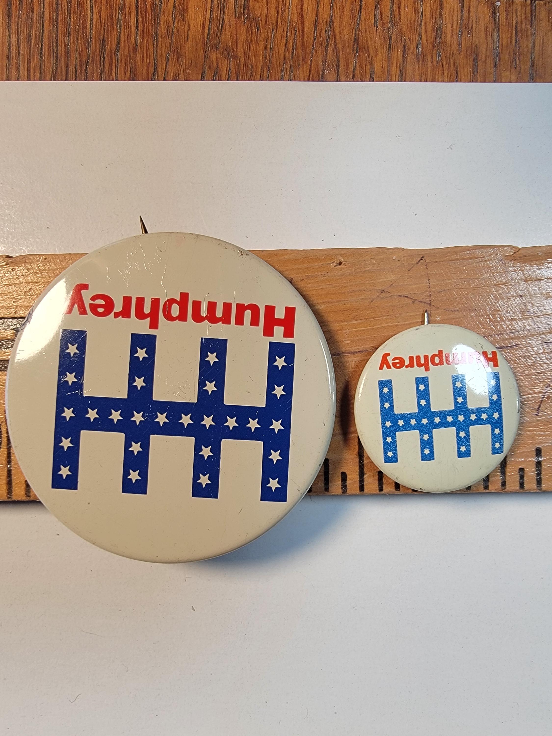 Humphrey Pinback, HHH Pin , Humphrey Presidential Campaign