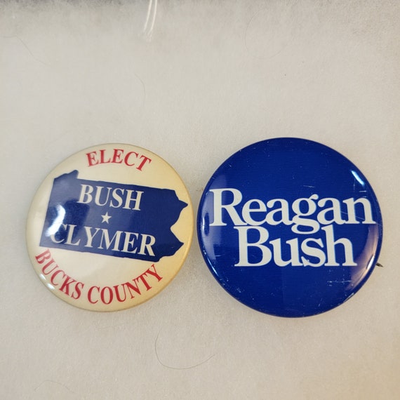 Reagan Bush Buttons, President Reagan Pinback, Presidential