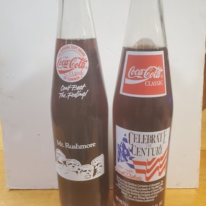 Coca Cola South Dakota bicentennial bottles, South Dakota coke bottle, old bottles, soda bottle, larger vintage seven up bottlesREE SHIPPING