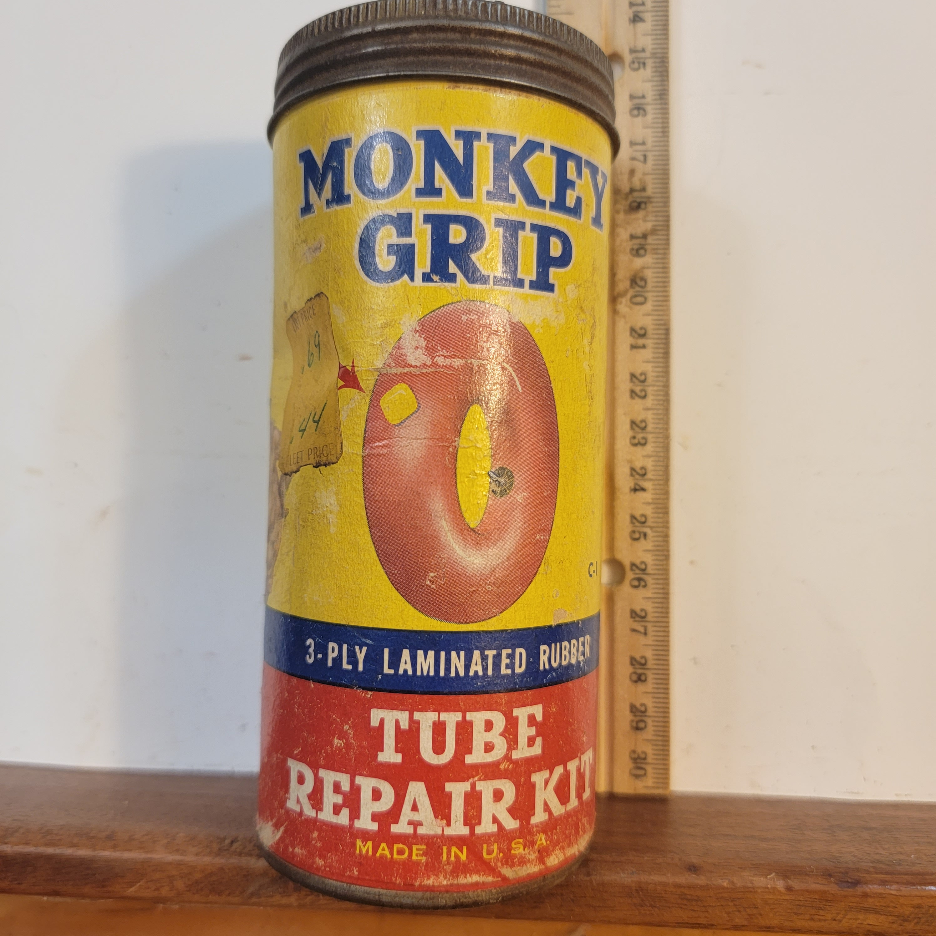 Vintage Monkey Grip Tire Patch Repair Kit, Tire Repair Tube, Tire