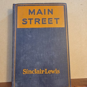 Main Street by Sinclair Lewis, old book, vintage book, classic book, vintage Main Street book, Free shipping