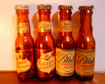 Breweriana, blatz shakers, Faltstaf beer shakers, beer salt shaker, beer pepper shaker, advertising shakers