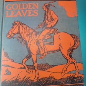 Golden Leaves Work Play school book, reading book, elementary book, vintage text book, vintage school book, old school,  free ship