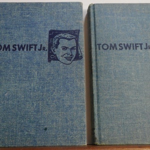 Two Tom Swift Jr books, On the Phantom Satellite,  His Deepsea Hydrodome , childrens books, juvenile books, teen books