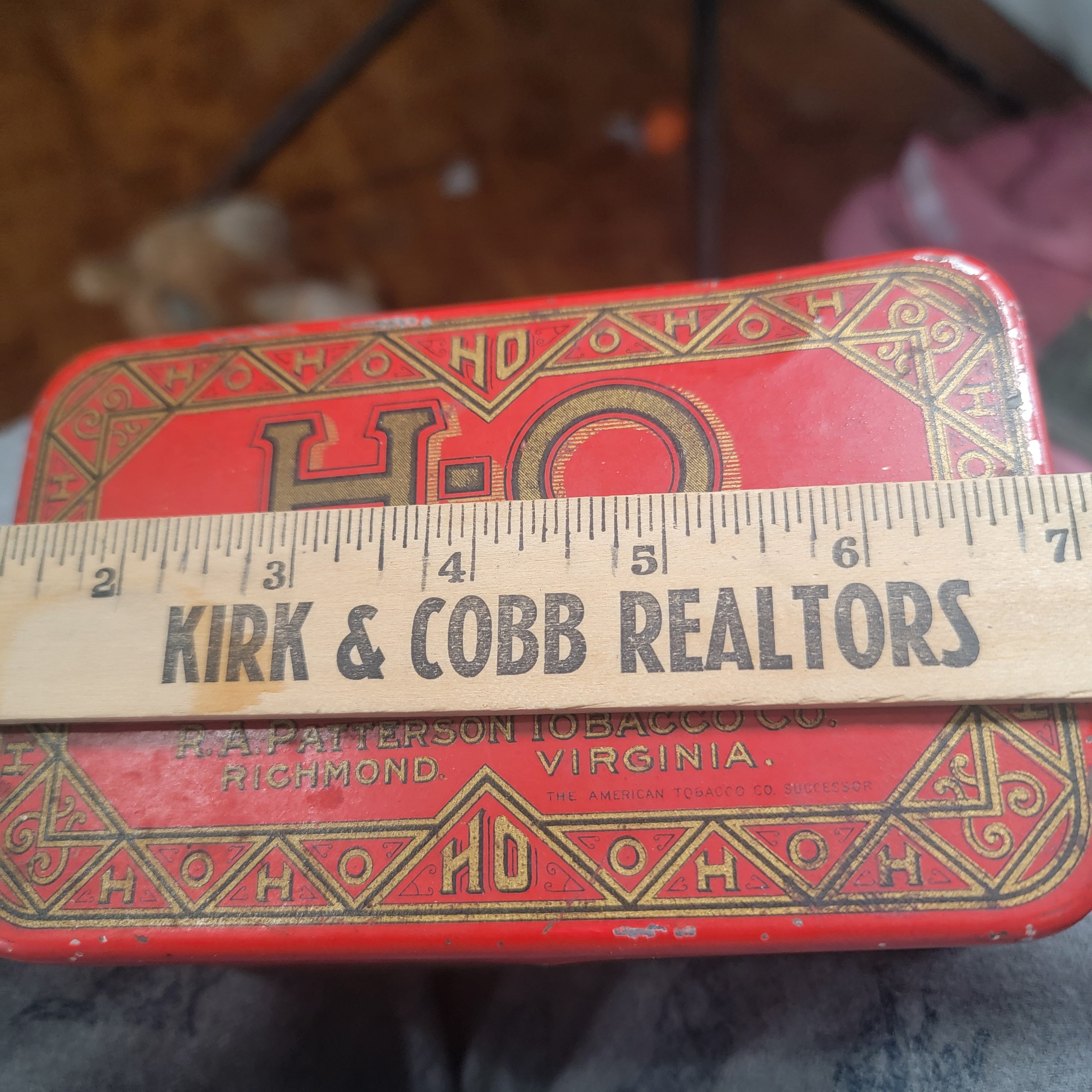 old h red tobacco H O Tobacco Tin, HO Cut Plug Tobacco, Vintage Tins, Tobacco Tins, Old Tins,  Tobacciana, Free Shipping