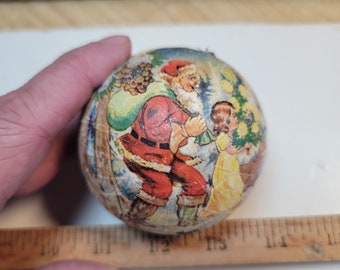 Large vintage paper mache Christmas ornament, Germany cardboard Christmas candy container ornament, vintage paper mache,   FREE SHIPPING