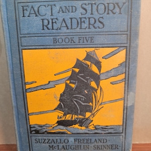 Fact and Story Reader,  school book,  elementary school book, vintage school book, old school book, school reader, High School, FREE SHIP
