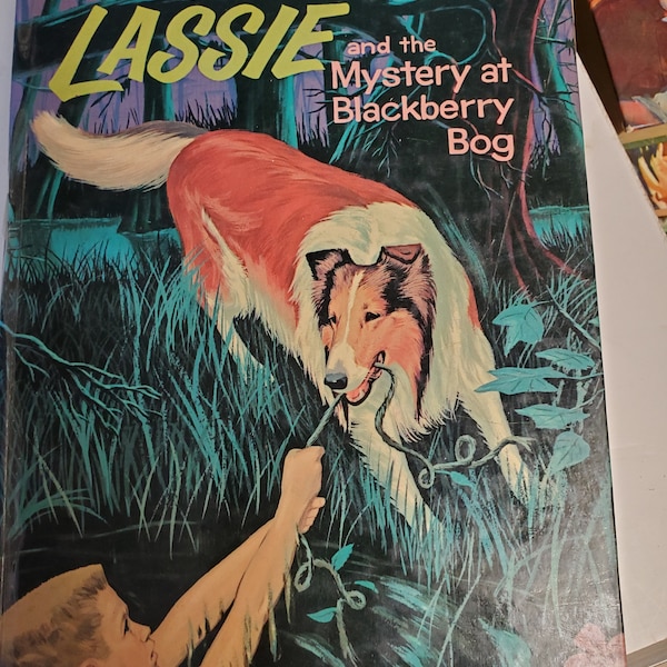 Lassie and the Mystery at Blackberry Bog, Whitman book, old childs book,  vintage juvenile book, old kids books, vintage book FREE SHIPPING