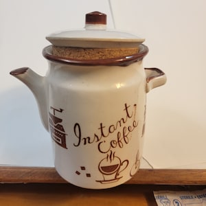 Vintage ceramic instant coffee pot, vintage ceramic coffee pot, instant coffee pot, Free Shipping