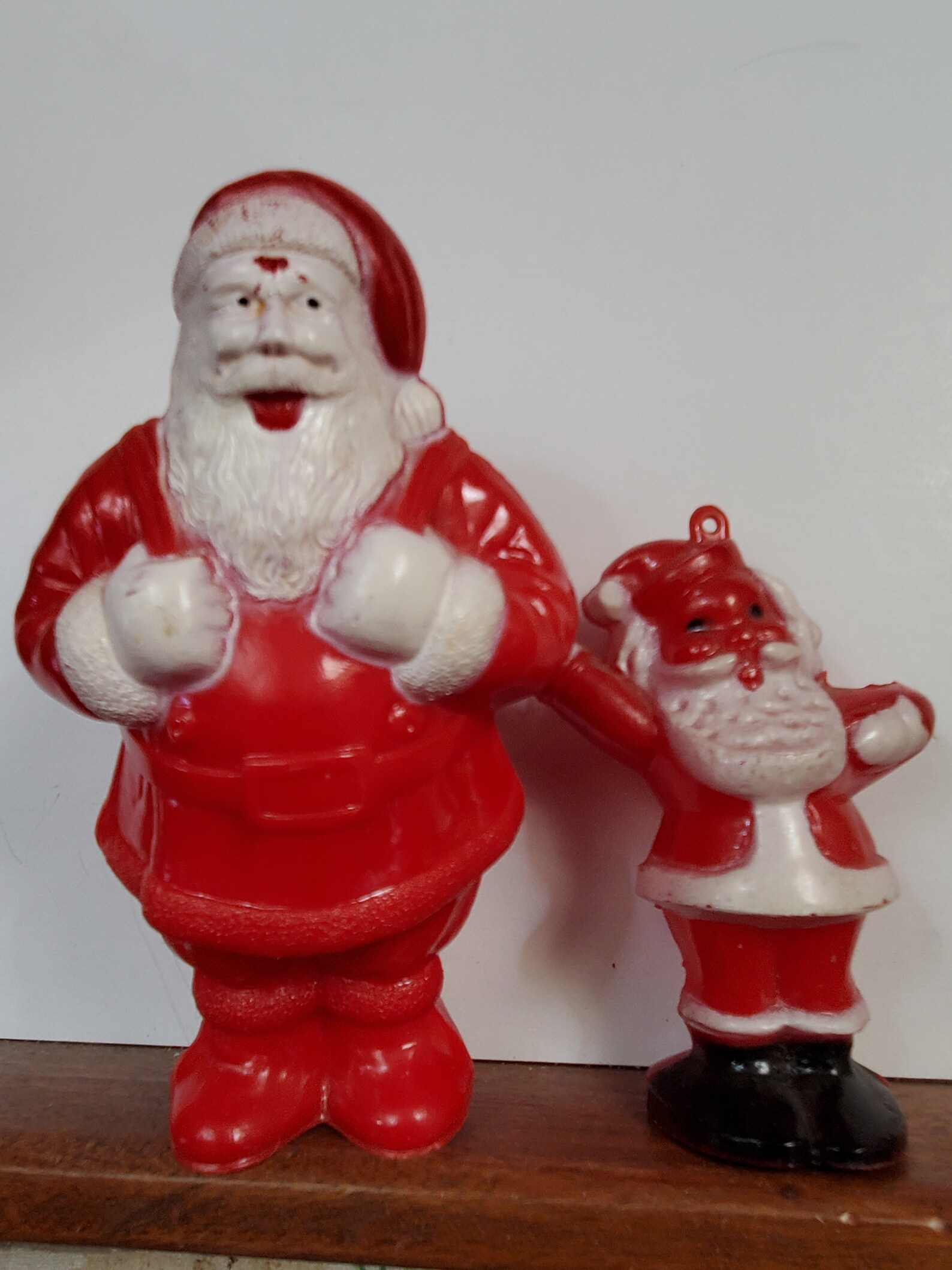 Vintage Hard Plastic Santa Claus Ornaments Vintage Santa Etsy
