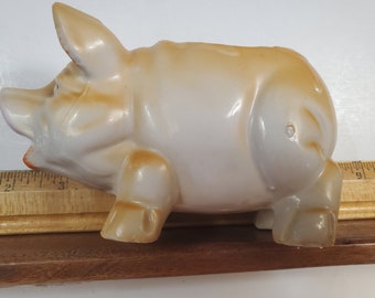 Vintage Erphila pig pottery planter, vintage pig planter, vintage planter, tan Erphila pig planter, German pig planter FREE SHIPPING