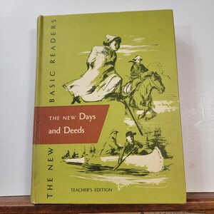 The New Days and Deeds Teachers Edition, old school book, vintage text, vintage reader, vintage textbook old school book, Free Shippingr