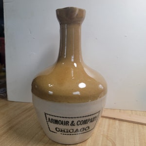 Vintage Armour and Company jug, pottery jug, old crock jug,  old whiskey jug, vintage whiskey crock jug, Armour jug FREE SHIPPING