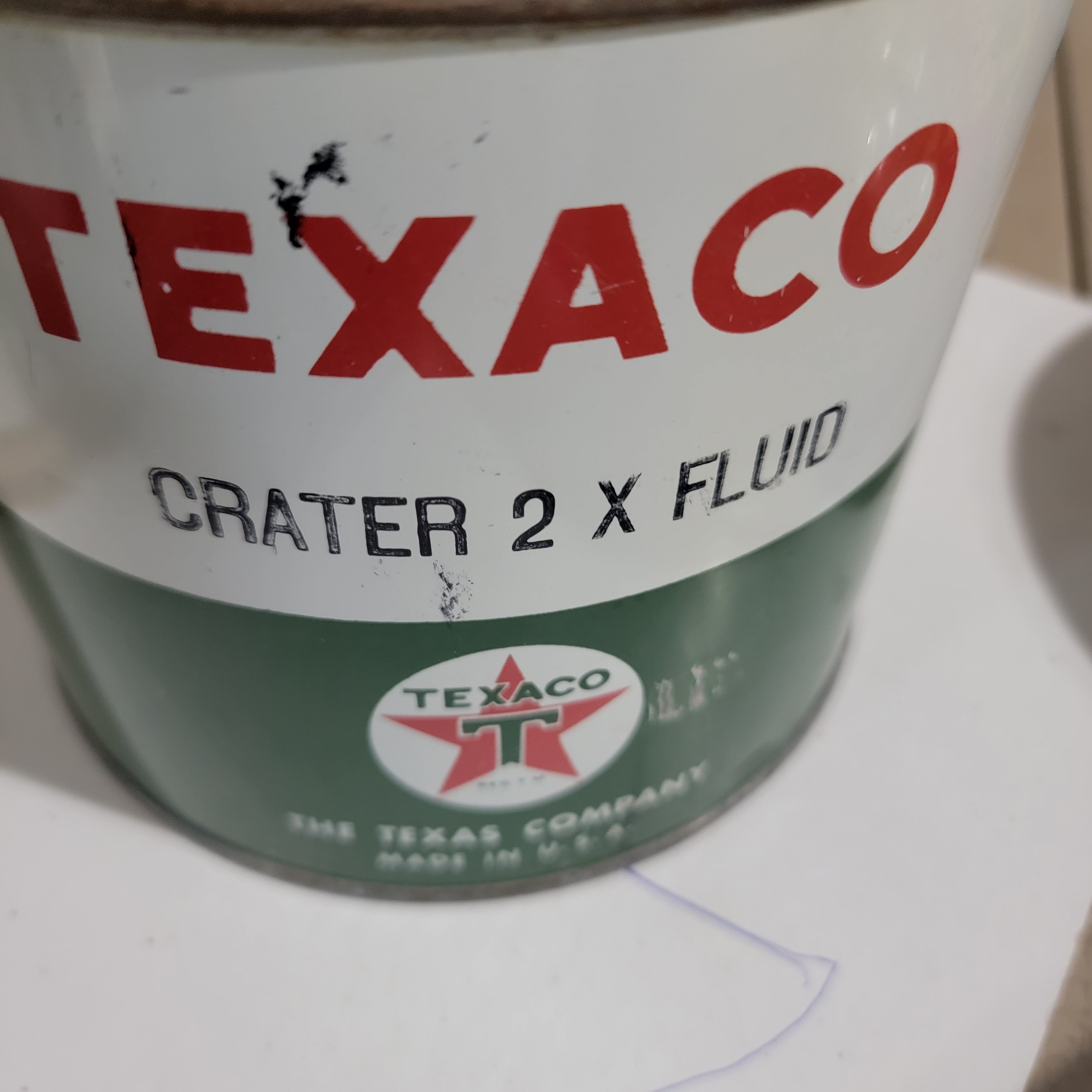 Vintage Texaco Grease Tin, Texaco Five Pound Lubricant Tin, Old