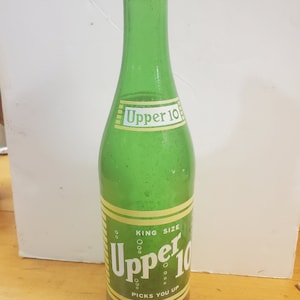 Upper 10 pop bottle, King Size Upper 10 vintage pop bottle, old pop bottle, laarge Upper 10, Free Shipping