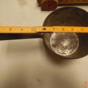 Primitive galvanized pan, old tin pan, primitive tin sauce pan, old galvanized pan, soldered tin pan, large tin dipper