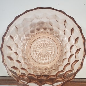 Pink depression cubist bowl, pink depression glass, depression bowl, vintage pink depression glass, FREE SHIPPING