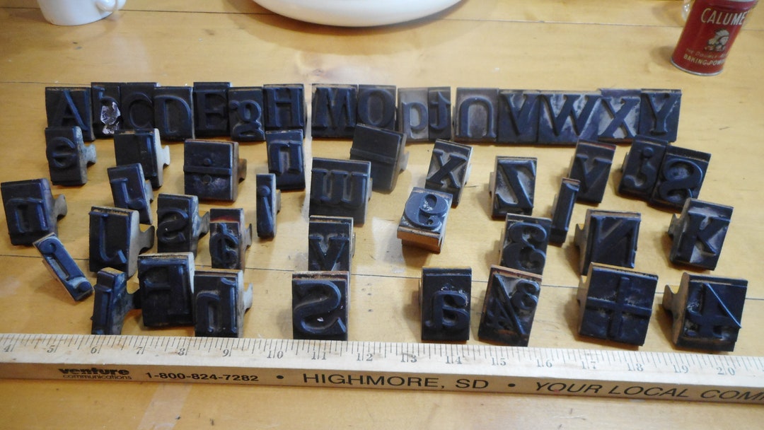 Vintage Wood Print Blocks, Wood Letter Blocks, Wood Letter Stamps