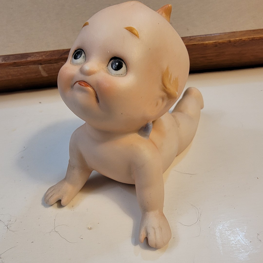 Japan Bisque Baby, Kewpie Baby Doll, Crawling Baby, Lefton Bisque