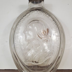 George Washington 1732-1932 Antique Vintage Oval Glass Embossed Bottle w/ cap , store bottle, vintage household bottle, FREE SHIPPING