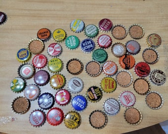 Vintage pop bottle caps, old soda bottle caps, vintage pop caps, cork bottle caps, FREE SHIPPING  102