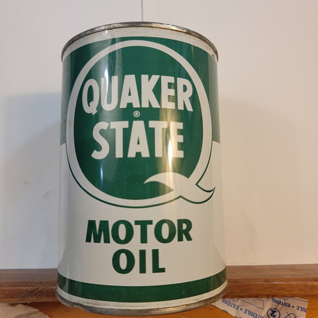 Vintage Quaker State Motor Detergent Tin, Quaker State Tin, Quaker