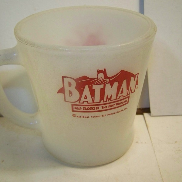 Vintage batman fire king mug, batman coffee cup