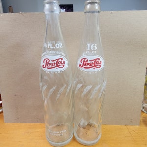 Vintage 16-ounce Pepsi bottle, Peps soda bottles, vintage bottle, vintage soda   FREE SHIPPING
