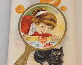 Vintage Halloween postcards, black cat Halloween card, witch Halloween cards, vintage Halloween owl postcards, Halloween kids, jackolantern