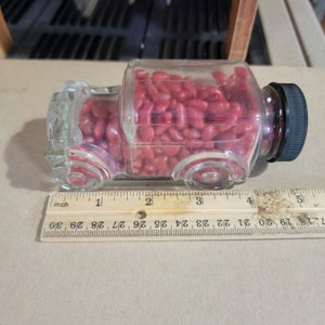 Vintage glass candy container, old auton glass candy container, glass candy car, glass candy container, Free Shipping