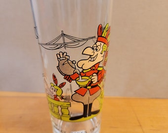 Pepsi glass, Dudley Takes Tea pepsi cartoon glass, large Pepsi dudley do right glass, pat ward cartoon glass, free shipping
