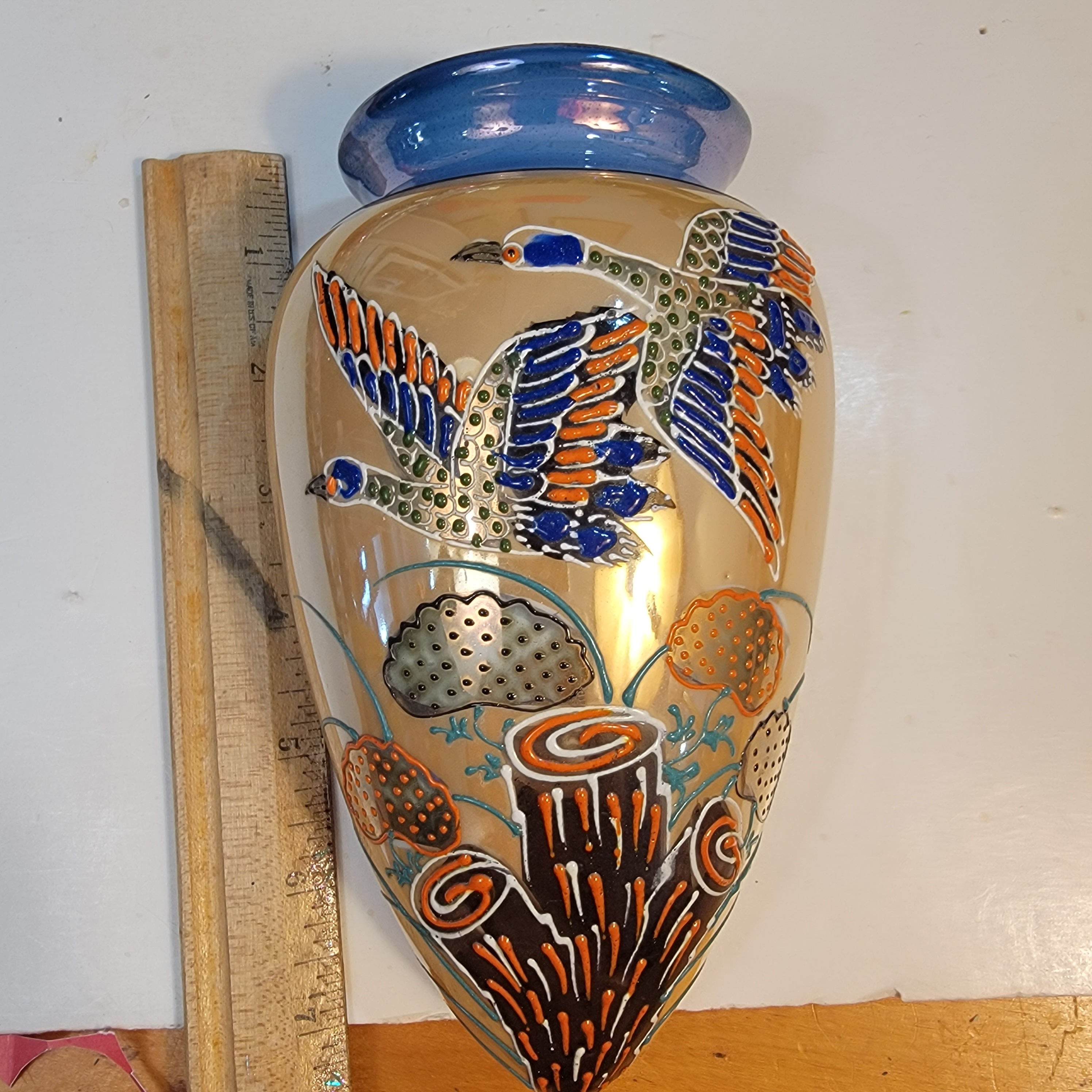 Vintage Japan Luster Wall Pocket, Lustre Wall Pocket, Vintage Wall