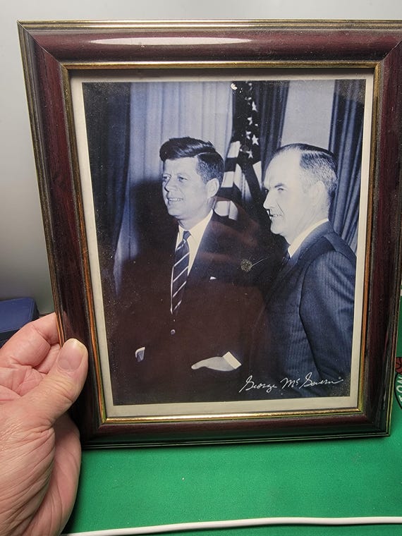 Vintage JFK John Kennedy George McGovern Photo, Jack Kennedy Collectible memorabilia